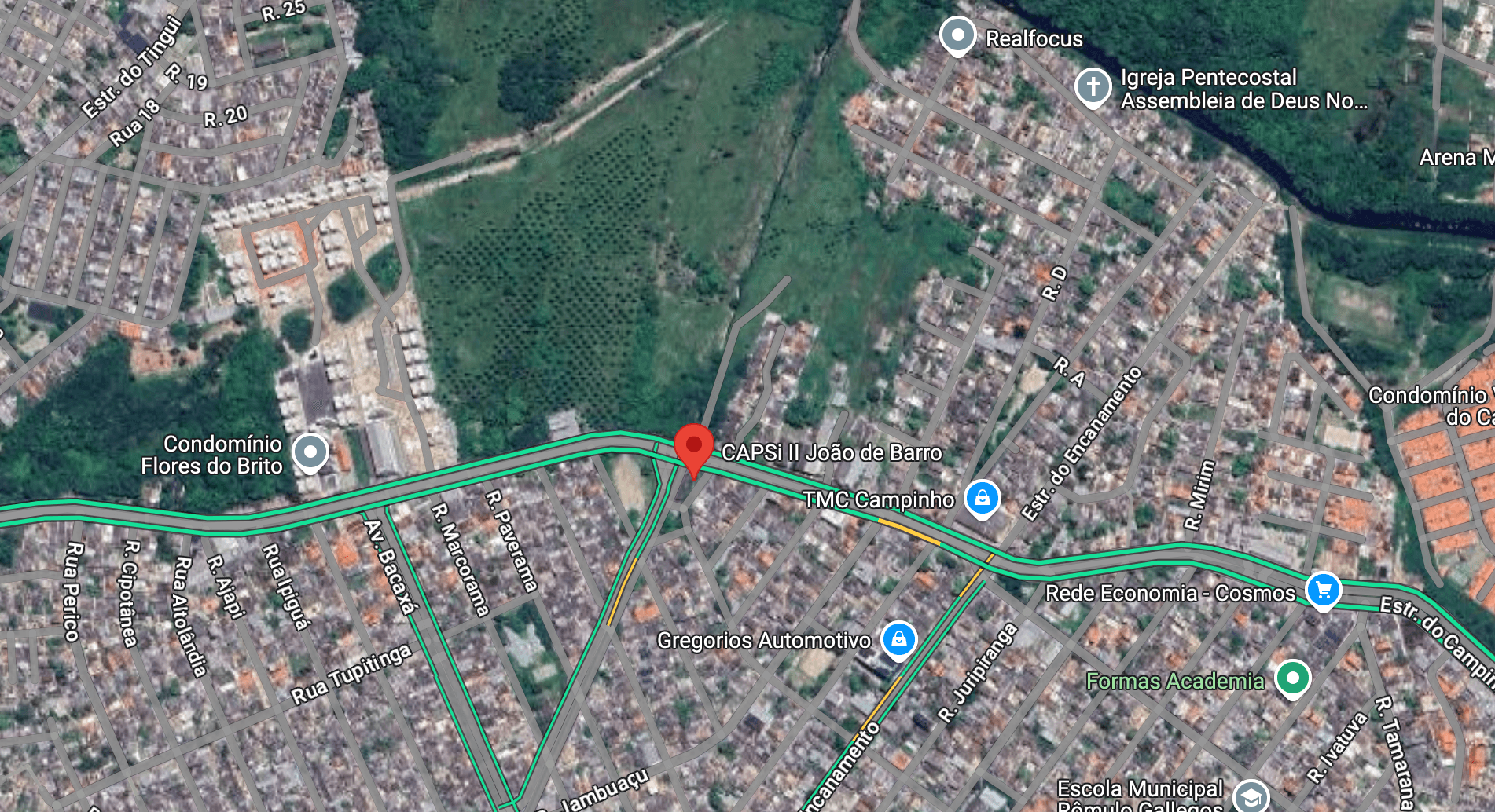 Trecho interditado, altura do CAPSi Joãod e Barro